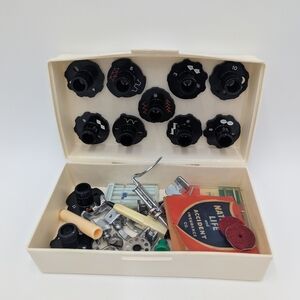 Vtg Montgomery Ward Sewing Machine Accessory Lot Fashion Discs Cams Feet AS IS